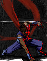 Rule 34 | 1boy, capcom, male focus, manly, ninja, oekaki, sakamoto mineji, scarf, solo, strider (video game), strider hiryuu, sword, weapon
