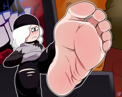 Rule 34 | absurdres, dipseli324, feet, foot focus, friday night funkin&#039;, highres, looking at foot, ruby (themaskedchris), third-party edit