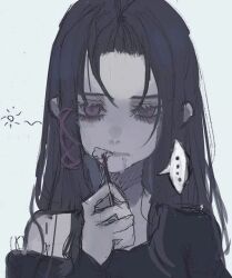Rule 34 | 1girl, addams family, artist request, black eyes, black hair, female focus, source request, text focus, wednesday addams