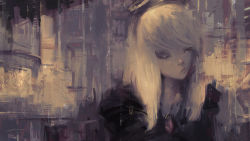 Rule 34 | 1girl, alex chow, closed mouth, commentary, english commentary, fantasy, frown, long hair, looking at viewer, luna eclipsis, original, scenery, solo