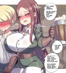 Rule 34 | breasts, hard-translated, highres, ironchocolate (deadalus7), large breasts, mole, mole under mouth, red hair, tagme, third-party edit