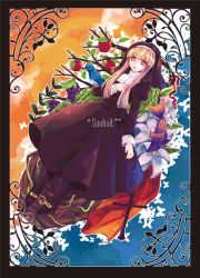 Rule 34 | 1girl, bad id, bad pixiv id, bird, blonde hair, bug, butterfly, copyright request, cover, cover page, cross, fish, flower, hand on own chest, bug, kirero, nun, red eyes, solo