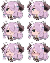 Rule 34 | 10s, 1girl, :&lt;, :d, ^ ^, animal, animal on head, blush, braid, bug, butterfly, chibi, closed eyes, demon horns, draph, expressions, closed eyes, face of the people who sank all their money into the fx (meme), full-face blush, granblue fantasy, hair ornament, hair over one eye, hanauna, horns, insect, long hair, looking away, meme, multiple views, musical note, narmaya (granblue fantasy), o3o, on head, open mouth, pink hair, pointy ears, quaver, seal (animal), smile, spoken musical note, sweatdrop, tears, trembling, whistling
