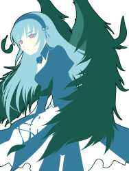 Rule 34 | 00s, 1girl, blue dress, blue hair, blue theme, dress, fir tree, long hair, looking at viewer, pink eyes, rozen maiden, simple background, solo, suigintou, tree, very long hair, white background