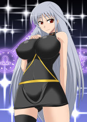 Rule 34 | 1girl, breasts, large breasts, long hair, lyrical nanoha, mahou shoujo lyrical nanoha, mahou shoujo lyrical nanoha a&#039;s, red eyes, reinforce, silver hair, single thighhigh, solo, thighhighs, zerosu (take out)