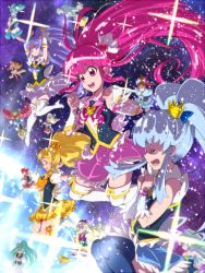 Rule 34 | 10s, 6+girls, :d, aino megumi, blonde hair, blonde haired cure (bomber girls precure) (happinesscharge precure!), blue hair, blue legwear, boots, bow, brooch, closed eyes, cone hair bun, crown, cure art, cure fortune, cure honey, cure katyusha, cure katyushu0430, cure lovely, cure princess, cure southern cross, cure sunset, cure wave, green haired cure (wonderful net precure) (happinesscharge precure!), grey haired cure (bomber girls precure) (happinesscharge precure!), hair bun, happinesscharge precure!, heart, heart brooch, highres, hikawa iona, jewelry, long hair, magical girl, multiple girls, ohana (happinesscharge precure!), oomori yuuko, open mouth, orina (happinesscharge precure!), pink bow, pink eyes, pink hair, ponytail, precure, purple hair, red haired cure (bomber girls precure) (happinesscharge precure!), shirayuki hime, skirt, smile, tears, thigh boots, thighhighs, tj-type1, twintails, unknown green-haired cure (happinesscharge precure!), white footwear, white legwear, wide ponytail, yellow eyes
