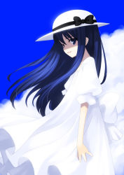Rule 34 | 1girl, cloud, day, dress, hat, kagura mizuki, original, sky, solo