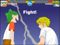 Rule 34 | battle, chachamaru (kissa chachamaru), child, fighter, fighting game, green hair, koiwai yotsuba, quad tails, raglan sleeves, yanda, yotsubato!