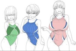 bikini breasts grey_hair short_hair swimsuit uzaki-chan_wa_asobitai! uzaki_hana uzaki_tsuki uzaki_yanagi