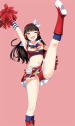 Rule 34 | 1girl, absurdres, buruma, cheerleader, highres, kicking, kurosawa dia, love live!, love live! sunshine!!, pom pom (cheerleading), red buruma, takaramonozu
