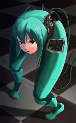 Rule 34 | 1girl, android, aqua hair, bad id, bad pixiv id, female focus, full body, hatsune miku, highres, joints, legs, mechanical parts, robot joints, shiteyan&#039;yo, solo, sukabu, twintails, vocaloid, what