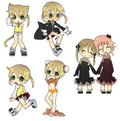 Rule 34 | 00s, 1girl, ^ ^, androgynous, animal ears, ass, bad id, bad pixiv id, black dress, blonde hair, blouse, blush, blush stickers, bra, bun cover, cat ears, cat girl, cat tail, chibi, closed eyes, coat, crona (soul eater), double bun, dress, female focus, flower, gloves, green eyes, hair bun, hair flower, hair ornament, hair ribbon, happy, holding hands, long hair, looking back, maka albarn, necktie, ogata zen, open mouth, panties, pantyshot, pink dress, pink hair, plaid, plaid skirt, ribbon, rose, shirt, shoes, short hair, side-tie panties, skirt, smile, soul eater, sports bra, striped clothes, striped panties, sweatdrop, sweater, tail, torn clothes, twintails, underwear, undressing, upskirt, waving, white gloves, wind, wind lift