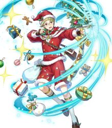 Rule 34 | bow (weapon), brown eyes, christmas, christmas present, christmas tree, fire emblem, fire emblem: three houses, fire emblem heroes, gift, green hair, highres, ignatz victor, nintendo, red shirt, red shorts, shirt, shorts, weapon