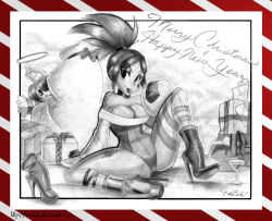 Rule 34 | 2girls, :p, ankle boots, asymmetrical footwear, bad id, bad pixiv id, bare shoulders, boots, box, breasts, cerebella (skullgirls), christmas, cleavage, cocktail glass, cup, dark-skinned female, dark skin, detached sleeves, drinking glass, eyeshadow, food, gift, gift box, greyscale, high heel boots, high heels, large breasts, leotard, leviathan (skullgirls), long hair, makeup, mismatched footwear, monochrome, multiple girls, ponytail, pudding, sack, santa costume, single thighhigh, sitting, skullgirls, socks, solo focus, spread legs, squigly (skullgirls), stiletto heels, striped clothes, striped legwear, striped socks, thighhighs, todd l. milhouse, tongue, tongue out, unworn boots