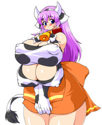 Rule 34 | 1girl, breasts, cow girl, curvy, covered erect nipples, extra breasts, gigantic breasts, maruke, solo