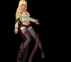 Rule 34 | animated, animated gif, bouncing breasts, breasts, large breasts, lowres, parasite in city, pixel art, sex, tagme, tentacle sex, tentacles