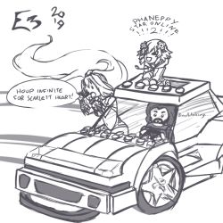 Rule 34 | &gt; &lt;, 1boy, 2019, 2girls, beard, breasts, car, closed eyes, dated, drawfag, driving, e3, electronic entertainment expo, facial hair, forza horizon 4, green heart (neptunia), greyscale, happy, keanu reeves, lego, logo, long hair, monochrome, motor vehicle, multiple girls, mustache, neptune (neptunia), neptune (series), open mouth, parody, simple background, smile, speech bubble, steering wheel, the lego group, vehicle focus, vert, vert (neptunia), very long hair, wheel, white background
