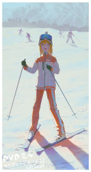 Rule 34 | 1girl, :d, absurdres, beanie, border, commentary, commission, faceless, faceless male, full body, goggles, goggles on head, hair ornament, hat, highres, holding, holding ski pole, jacket, kenharu, long sleeves, looking at viewer, medium hair, multicolored clothes, multicolored jacket, multiple boys, open mouth, orange eyes, orange hair, orange jacket, orange pants, original, outdoors, pants, sample watermark, scenery, skeb commission, ski boots, ski gear, ski goggles, ski pole, skiing, skis, smile, snow, snowing, standing, striped clothes, striped pants, teeth, translated, twitter username, upper teeth only, vertical-striped clothes, vertical-striped pants, watermark, white border, white headwear, white jacket, white stripes, winter
