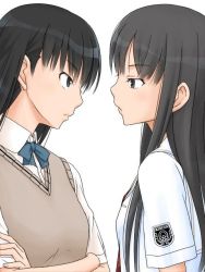 Rule 34 | 2girls, amagami, angry, ayatsuji tsukasa, crossover, futami eriko, kimi kiss, multiple girls, school uniform, staring