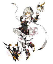Rule 34 | 1girl, android, artist request, code: failess (elsword), drone, earpiece, elsword, eve (elsword), facial mark, finger cots, floating, forehead jewel, frills, full body, highres, leg ribbon, looking at viewer, moby (elsword), official art, remy (elsword), ribbon, short hair, transparent background, wavy hair