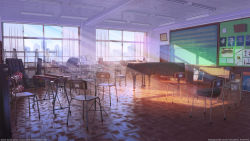 Rule 34 | arsenixc, artist name, building, ceiling, chair, chalkboard, city, classroom, clock, copyright name, curtains, day, desk, drawing (object), drum, fluorescent lamp, game cg, grand piano, highres, indoors, instrument, instrument case, light rays, love money rock&#039;n&#039;roll, music, no humans, original, piano, portrait (object), scenery, school, school desk, speaker, sunbeam, sunlight, trash can, vvcephei, wallpaper, watermark, window, wooden floor