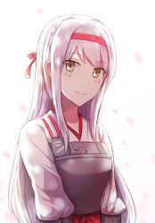 Rule 34 | 10s, 1girl, armor, brown eyes, hairband, japanese clothes, kantai collection, looking at viewer, muneate, shoukaku (kancolle), smile, solo, toruglose, white hair