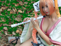 Rule 34 | alodia gosiengfiao, cosplay, flute, instrument, japanese clothes, kimono, lowres