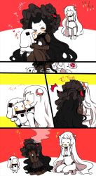 Rule 34 | &gt; &lt;, +++, 10s, 3girls, 3koma, :3, ?, ^^^, abyssal ship, age difference, airfield princess, beamed quavers, black hair, blush, blush stickers, child, closed eyes, comic, covering face, dress, food, food in mouth, frilled dress, frills, gothic lolita, heart, highres, horns, isolated island oni, kantai collection, kiss, kissing cheek, kobone, lolita fashion, long hair, mittens, mouth hold, multiple girls, musical note, northern ocean princess, onee-loli, open mouth, pantyhose, pocky, pocky day, pocky kiss, shared food, spoken musical note, white hair, yuri, | |
