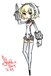 Rule 34 | 1girl, :&lt;, aegis (persona), android, atlus, blonde hair, chibi, eu03, headphones, persona, persona 3, persona 4: the ultimate in mayonaka arena, short hair, solo