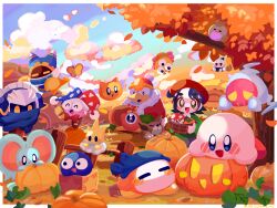 Rule 34 | :d, :o, ^ ^, adeleine, armor, autumn, autumn leaves, bandana, bandana waddle dee, basket, beret, bird, black hair, blue bandana, blue cape, blue eyes, blue headwear, blush, blush stickers, border, bow, bowtie, broom, broom riding, brown footwear, bug, butterfly, cape, cappy (kirby), claws, closed eyes, cloud, cloudy sky, commentary request, como (kirby), elfilin, fang, fence, fur-trimmed jacket, fur trim, gaw gaw, gooey (kirby), gradient sky, grass, green eyes, green shirt, happy, hat, highres, hill, holding, holding basket, insect, jack-o&#039;-lantern, jacket, jester cap, keke (kirby), king dedede, kirby, kirby (series), leaf, long sleeves, magolor, marx (kirby), mask, meta knight, multicolored clothes, multicolored headwear, nintendo, omame sakana, one-eyed, open mouth, outdoors, outside border, parted bangs, pauldrons, phanta (kirby), pitch (kirby), pom pom (clothes), pumpkin, rayman limbs, red bow, red bowtie, red headwear, red jacket, scarfy, shirt, shoes, short hair, shoulder armor, sky, smile, star (symbol), star block, sunset, tree, waddle doo, white border, white hair, wooden fence, yellow butterfly, zoos (kirby)
