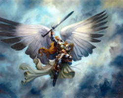 Rule 34 | angel, magic: the gathering, serra angel, sword, weapon, wings