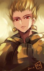 Rule 34 | 1boy, armor, earrings, fate/stay night, fate (series), gilgamesh (fate), highres, jewelry, male focus, red eyes, short hair, signature, solo, zuowen
