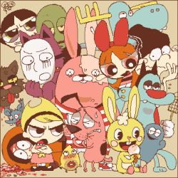 Rule 34 | 2boys, 3girls, 50yen (gojiue), blonde hair, blood, blooregard q kazoo, blossom (ppg), buttercup (ppg), cartoon network, character request, courage (character), courage the cowardly dog, crossover, cuddles (happy tree friends), ed edd n eddy, edd, everyone, fangs, food, foster&#039;s home for imaginary friends, full body, guro, happy tree friends, ice cream, injury, itchy, itchy &amp; scratchy, itchy and scratchy, kenny mccormick, kirenenko (usavich), lowres, lumpy (happy tree friends), mandy (billy &amp; mandy), mandy (grim adventures), multiple boys, multiple crossover, multiple girls, oekaki, oggy (oggy and the cockroaches), oggy and the cockroaches, pantyhose, popee the performer, powerpuff girls, salad fingers, salad fingers (series), scratchy, simple background, south park, the grim adventures of billy &amp; mandy, the simpsons, usavich