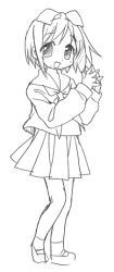 Rule 34 | 00s, hiiragi tsukasa, lucky star, monochrome, school uniform, serafuku, sketch