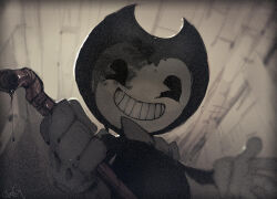 Rule 34 | 1boy, bendy, bendy and the ink machine, cloneg, demon, grin, ink, smile, solo, teeth