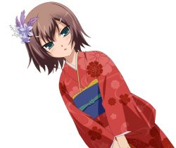 Rule 34 | 1boy, baka to test to shoukanjuu, brown hair, clothes, green eyes, japanese clothes, kimono, kinoshita hideyoshi, male focus, solo, trap