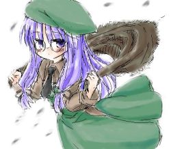 Rule 34 | 1girl, bad id, bad pixiv id, beret, bespectacled, female focus, glasses, hat, patchouli knowledge, purple eyes, purple hair, sidorov, solo, touhou