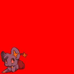 Rule 34 | :3, blush, closed mouth, creatures (company), full body, game freak, gen 4 pokemon, hand up, happy, hatomura miri, highres, jpeg artifacts, light blush, looking back, lying, nintendo, no humans, on stomach, pokemon, pokemon (creature), red background, shinx, simple background, sketch, smile, solo, yellow eyes