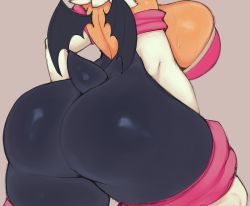 Rule 34 | 1girl, ass, ass focus, back, bat wings, bodysuit, breasts, elbow gloves, furry, furry female, gloves, highres, huge ass, large breasts, neo hajime, rouge the bat, solo, sonic (series), sweat, tail, thick thighs, thighhighs, thighs, wings