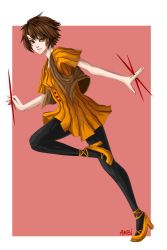 Rule 34 | 1girl, ambibot, androssi zahard, black legwear, brown hair, full body, shoes, solo, tower of god, yellow eyes, yellow footwear
