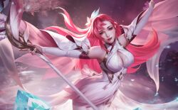 Rule 34 | 1girl, arena of valor, diaochan (arena of valor), highres, long hair, red hair, solo, tagme