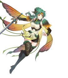 Rule 34 | 1girl, black footwear, boots, breasts, bridal gauntlets, brown eyes, butterfly wings, cape, closed mouth, denim, denim shorts, dress, elincia ridell crimea, fire emblem, fire emblem: path of radiance, fire emblem: radiant dawn, fire emblem heroes, full body, gradient clothes, green hair, hair ornament, highres, holding, holding sword, holding weapon, insect wings, leg up, looking away, medium breasts, nintendo, official alternate costume, official art, short dress, shorts, solo, standing, sword, thigh boots, thighhighs, thighs, thorns, tiara, transparent background, weapon, wings