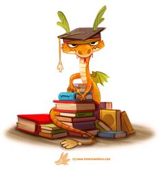 Rule 34 | black hat, book, book stack, closed mouth, creature, cryptid creations, fangs, full body, hat, looking at viewer, mortarboard, original, scales, simple background, solo, tassel, teeth, tongue, tongue out, watermark, wavy mouth, web address, white background, wings, wyrm