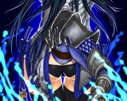 Rule 34 | 1girl, armor, ass, black panties, black thighhighs, china dress, chinese clothes, close-up, dragon girl, dragon tail, dress, from behind, highres, karin (p&amp;d), long hair, lower body, panties, puzzle &amp; dragons, scales, solo, tail, thighhighs, underwear, zougenhyoh