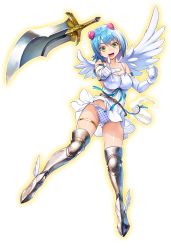 Rule 34 | 10s, 1girl, angel, angel wings, armor, armored boots, asymmetrical wings, bare shoulders, blue hair, boots, full body, gloves, green eyes, hair ornament, looking at viewer, milk, nanael (queen&#039;s blade), nanael (queen&#039;s blade unlimited), official art, open mouth, panties, pantyshot, pointing, pointing at viewer, polka dot, polka dot panties, queen&#039;s blade, queen&#039;s blade unlimited, short hair, smile, transparent background, underwear, weapon, wings
