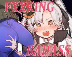 Rule 34 | 2girls, aningay, ass, ass grab, aug para (girls&#039; frontline), black background, blush, censored, censored text, deep skin, english text, girls&#039; frontline, hair ribbon, long hair, multiple girls, official alternate costume, open mouth, profanity, ribbon, silver hair, simple background, trembling, twintails, vhs (girls&#039; frontline), vhs (keeper on page 8) (girls&#039; frontline), wrist cuffs, yellow eyes, yuri