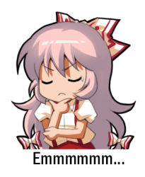 Rule 34 | 1girl, bow, chibi, closed eyes, commentary request, dress shirt, english text, fujiwara no mokou, hair bow, hand on own chin, jokanhiyou, long hair, lowres, pants, puffy short sleeves, puffy sleeves, red pants, shirt, short sleeves, simple background, solo, stroking own chin, suspenders, touhou, v-shaped eyebrows, very long hair, white background, white hair, white shirt