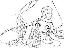 Rule 34 | 1girl, arc system works, greyscale, guilty gear, lowres, may (guilty gear), monochrome, pirate, solo
