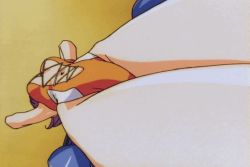 Rule 34 | 1990s (style), 1girl, animated, animated gif, bare legs, bare shoulders, bikini, blush, breasts, cleavage, crotch, dirty pair, dirty pair flash, exercising, female focus, legs, long hair, navel, pain, purple hair, screaming, solo, struggling, sweat, swimsuit, thighs, training, yuri (dirty pair), yuri (dirty pair flash)