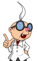Rule 34 | 1boy, @ @, glasses, hand on own hip, lab coat, lowres, luigi&#039;s mansion, male focus, mario (series), nintendo, old, professor elvin gadd, single tooth, solo, super mario bros. 1, white background, white hair